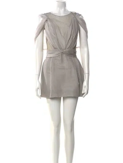 Pre-owned Dolce & Gabbana Silk Mini Dress In Neutral