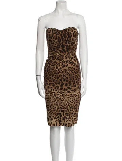 Pre-owned Dolce & Gabbana Silk Mini Dress In Neutral