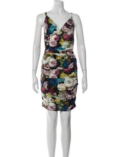Pre-owned Dolce & Gabbana Silk Mini Dress In Neutral