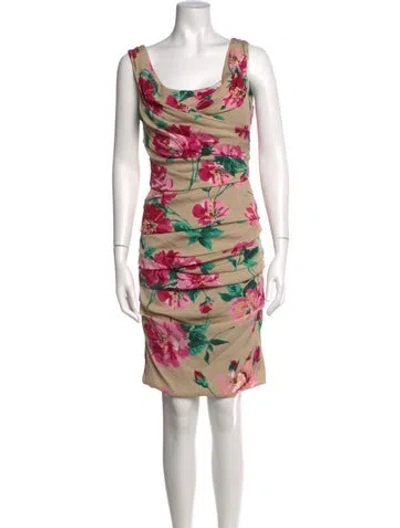 Pre-owned Dolce & Gabbana Silk Mini Dress In Neutral