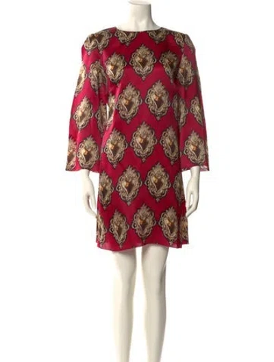 Pre-owned Dolce & Gabbana Silk Mini Dress In Pink