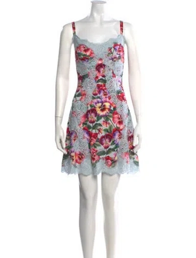 Pre-owned Dolce & Gabbana Silk Mini Dress In Pink