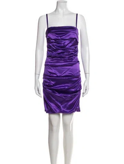 Pre-owned Dolce & Gabbana Silk Mini Dress In Purple