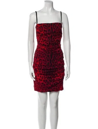 Pre-owned Dolce & Gabbana Silk Mini Dress In Red