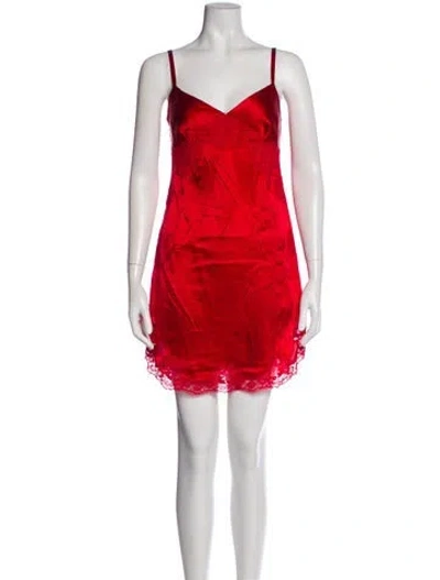 Pre-owned Dolce & Gabbana Silk Mini Dress In Red