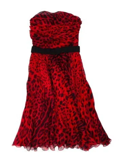 Pre-owned Dolce & Gabbana Silk Mini Dress In Red