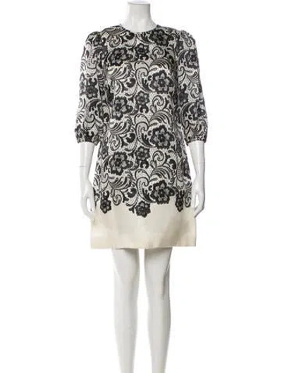 Pre-owned Dolce & Gabbana Silk Mini Dress In White