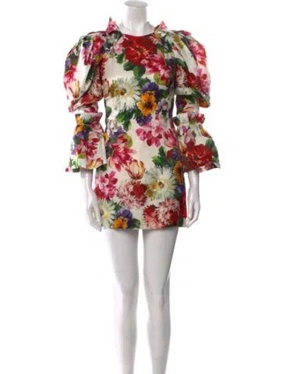 Pre-owned Dolce & Gabbana Silk Mini Dress In White