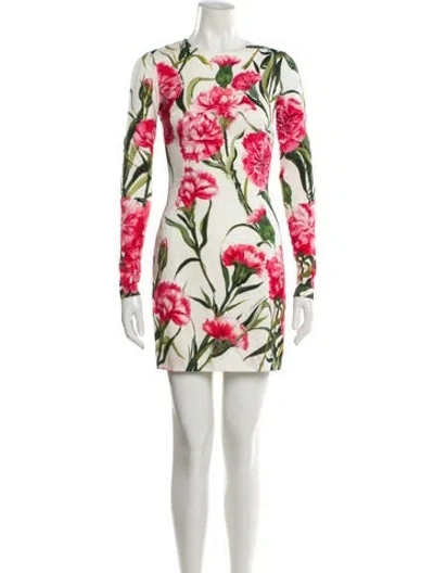 Pre-owned Dolce & Gabbana Silk Mini Dress In White