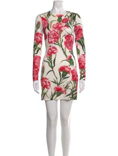 Pre-owned Dolce & Gabbana Silk Mini Dress In White