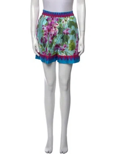 Pre-owned Dolce & Gabbana Silk Mini Shorts In Blue