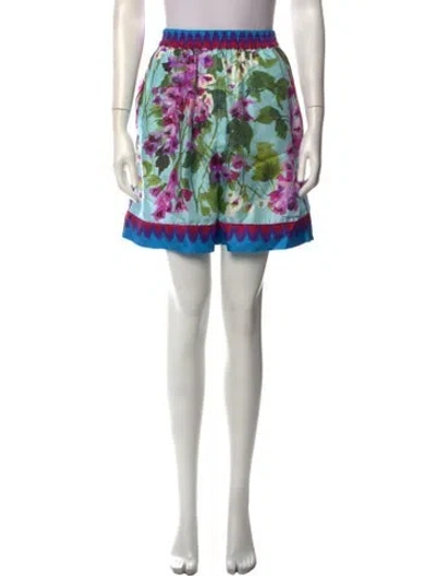 Pre-owned Dolce & Gabbana Silk Mini Shorts In Blue