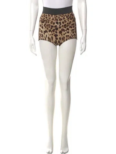 Pre-owned Dolce & Gabbana Silk Mini Shorts In Brown