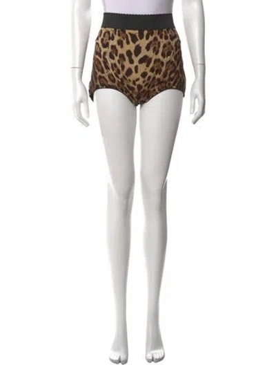 Pre-owned Dolce & Gabbana Silk Mini Shorts In Neutrals