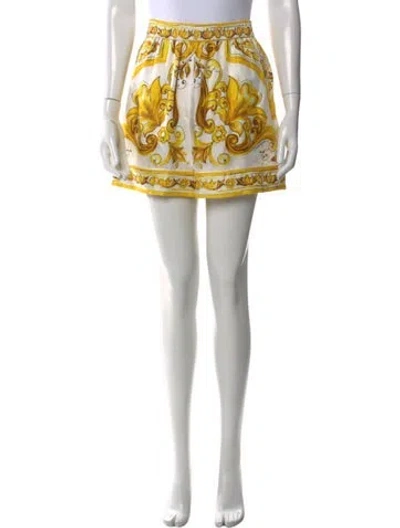 Pre-owned Dolce & Gabbana Silk Mini Shorts In White