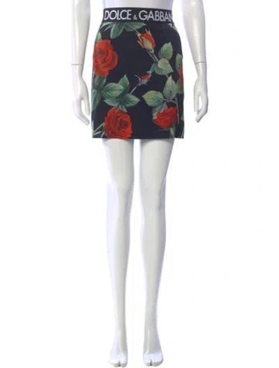 Pre-owned Dolce & Gabbana Silk Mini Skirt In Black