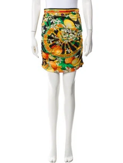 Pre-owned Dolce & Gabbana Silk Mini Skirt In Black
