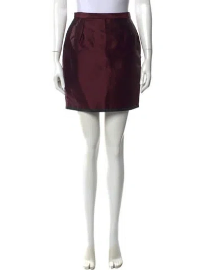 Pre-owned Dolce & Gabbana Silk Mini Skirt In Burgundy