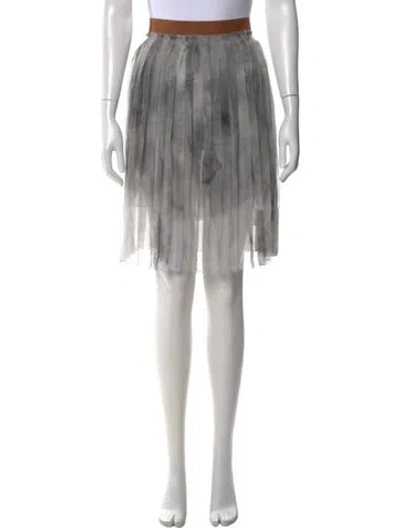 Pre-owned Dolce & Gabbana Silk Mini Skirt In Gray