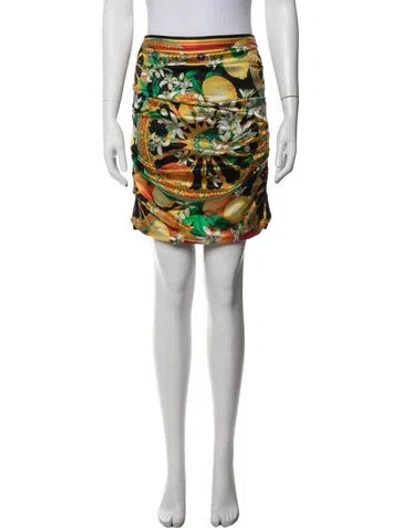 Pre-owned Dolce & Gabbana Silk Mini Skirt In Multi