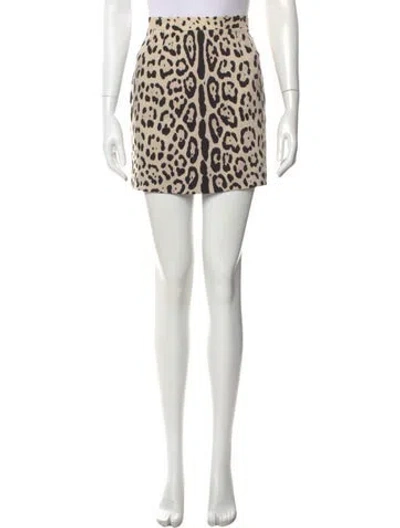 Pre-owned Dolce & Gabbana Silk Mini Skirt In Neutral