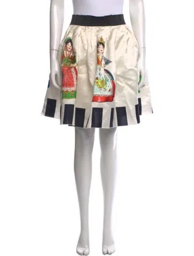 Pre-owned Dolce & Gabbana Silk Mini Skirt In Neutral