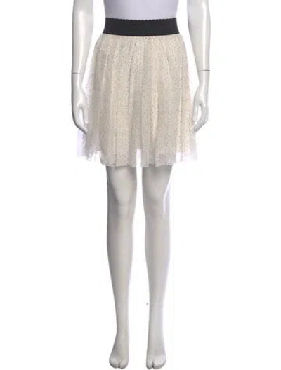 Pre-owned Dolce & Gabbana Silk Mini Skirt In Neutral