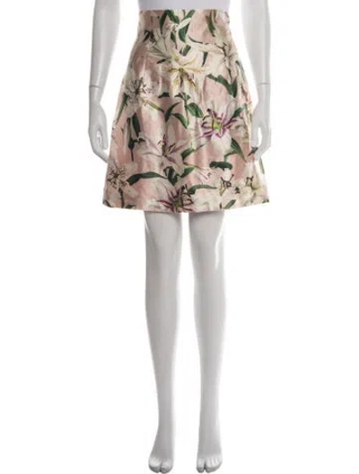 Pre-owned Dolce & Gabbana Silk Mini Skirt In Pink