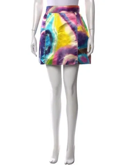 Pre-owned Dolce & Gabbana Silk Mini Skirt In Purple