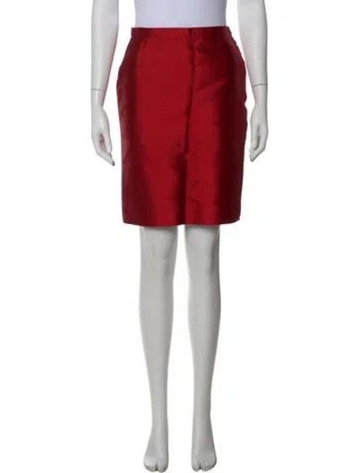 Pre-owned Dolce & Gabbana Silk Mini Skirt In Red