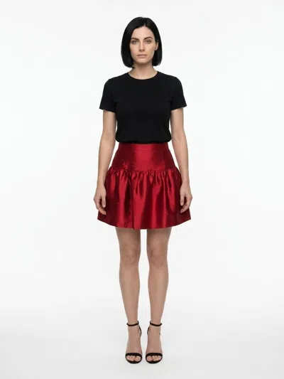 Dolce & Gabbana Silk Mini Skirt In Red