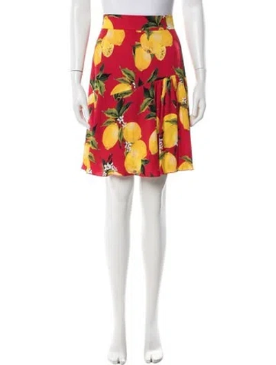 Pre-owned Dolce & Gabbana Silk Mini Skirt In Red