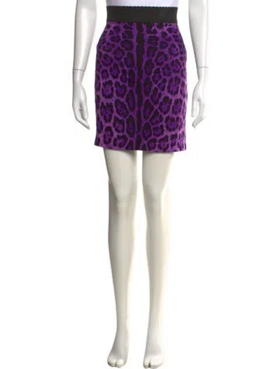 Pre-owned Dolce & Gabbana Silk Mini Skirt W/ Tags In Purple