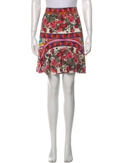 Pre-owned Dolce & Gabbana Silk Mini Skirt W/ Tags In Red