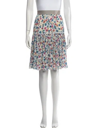 Pre-owned Dolce & Gabbana Silk Mini Skirt In White