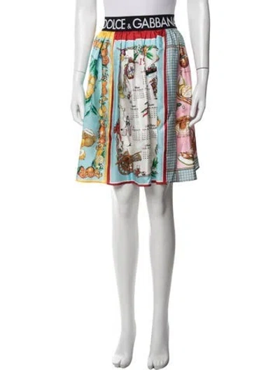 Pre-owned Dolce & Gabbana Silk Mini Skirt In White