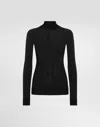 Dolce & Gabbana Silk Mock-turtleneck Sweater In Black