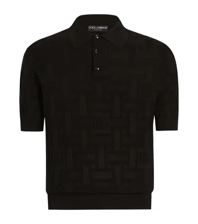 Dolce & Gabbana Silk Polo Shirt In Black