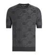 Dolce & Gabbana Silk Crewneck Sweater With Jacquard Logo