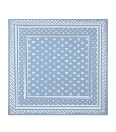 DOLCE & GABBANA SILK MONOGRAM PRINT SCARF