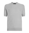 Dolce & Gabbana Textured-knit Short-sleeve Top In Gray