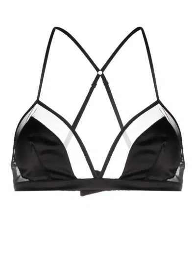 Dolce & Gabbana Silk No Wire Bra In Black