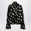 Dolce & Gabbana Silk Organza Lamé Polka Dot Blouse