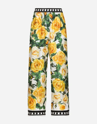 Dolce & Gabbana Silk Pajama Pants In Print