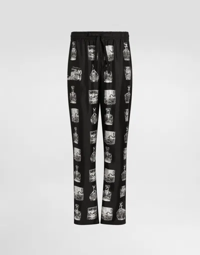 Dolce & Gabbana Silk Pajama Pants With Whisky Print