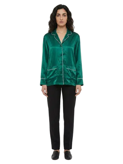 Dolce & Gabbana Silk Pajama Shirt In Green