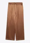 Dolce & Gabbana Dolce&gabbana Brown Silk Pyjama Trousers In Brown