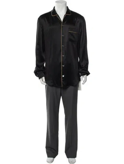 Pre-owned Dolce & Gabbana Silk Pajama Top In Black