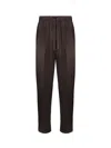 Dolce & Gabbana Silk Trousers With Side Stripe Detail In Brown
