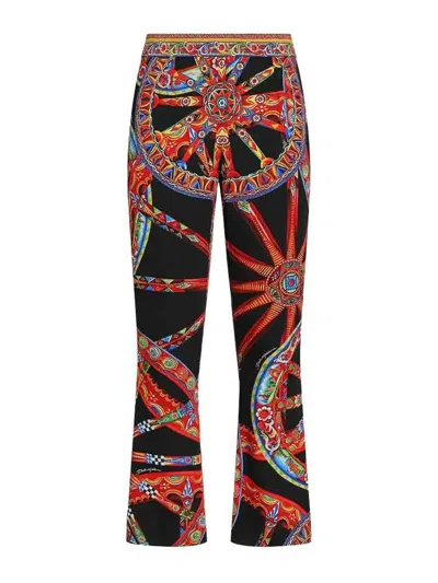 Dolce & Gabbana Silk Pants In Multicolour